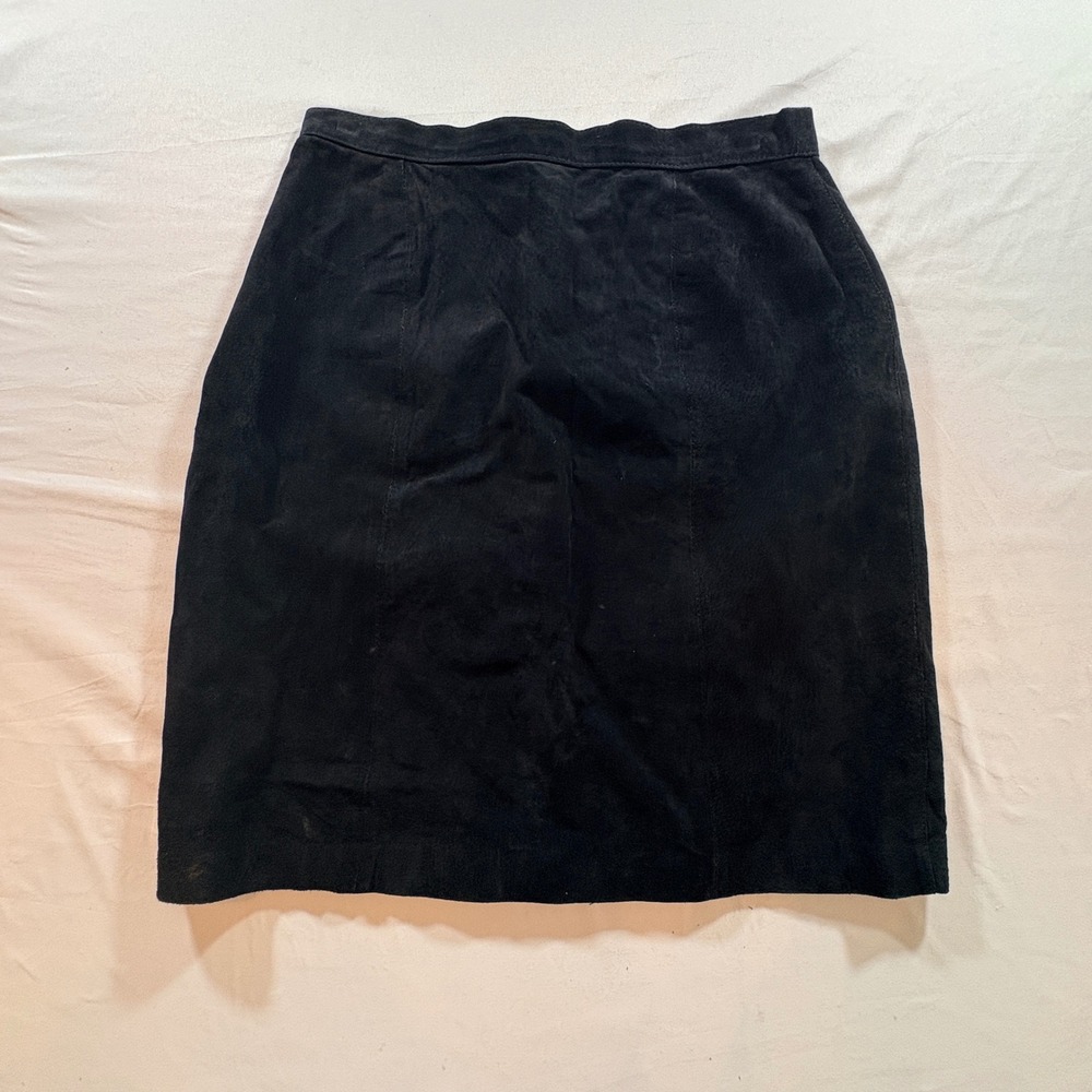 Express Suede Leather Pencil Skirt Womens 13 Black Vintage High‎ Waist Mini